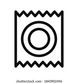 Vektorgrafik im Stil eines Kondomes Symbol einzeln auf weißem Hintergrund