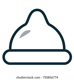 Condom icon. Vector line illustration in simple shapes. Can be used as icon, part of logo, pictogram, infographics or medical health care presentations