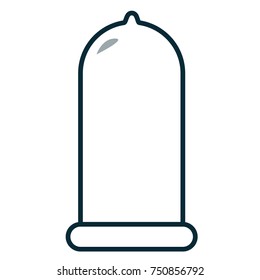 Condom icon. Vector line illustration in simple shapes. Can be used as icon, part of logo, pictogram, infographics or medical health care presentations
