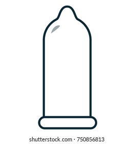 Condom icon. Vector line illustration in simple shapes. Can be used as icon, part of logo, pictogram, infographics or medical health care presentations