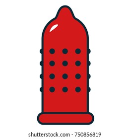 Condom icon. Vector line illustration in simple shapes. Can be used as icon, part of logo, pictogram, infographics or medical health care presentations
