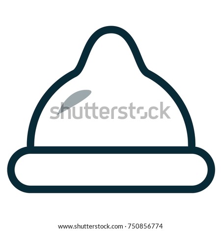 Condom icon. Vector line illustration in simple shapes. Can be used as icon, part of logo, pictogram, infographics or medical health care presentations