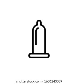 Condom icon vector in linear, outline style isolated on white background, Vector icon eps 10