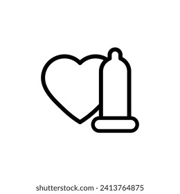 icono de preservativo vector amor signo de seguridad sexo 