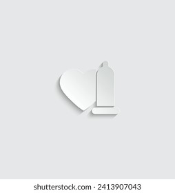 icono de preservativo vector amor signo de seguridad sexo 