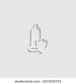 icono de preservativo vector amor signo de seguridad sexo 