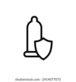 icono de preservativo vector amor signo de seguridad sexo 