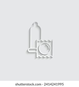icono de preservativo vector amor signo de seguridad sexo 