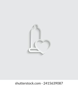 icono de preservativo vector amor signo de seguridad sexo 