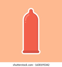 Condom icon vector on color background. Flat vector condom icon symbol sign from modern health and Safe sex. Contraception concept,  web design, posters, cards, package, HIV Aids campaign and sex shop