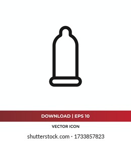 Kondom-Symbol Vektor. Einfaches Kondom-Zeichen, Symbol schützen