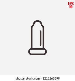 Condom icon-protection, preservative vector line icon, linear pictogram 