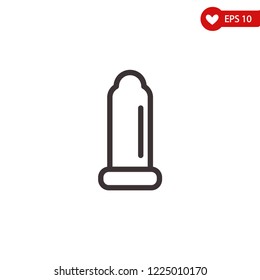 Condom icon-protection, preservative vector line icon, linear pictogram