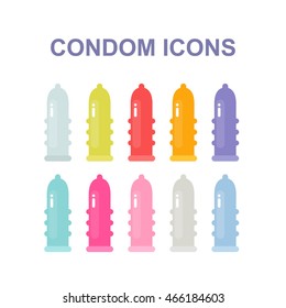 condom icons. vector illustration