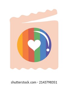 condom with lgtbi flag icon