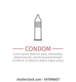 Condom. Line Icon. Vector illustration