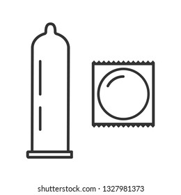 Condom line vector cartoon icon isolated on the white background