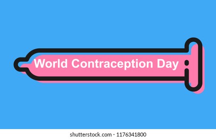 Condom line vector icon. World Contraception Day logo.