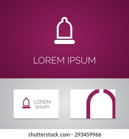 condom logo template icon design elements with business card 