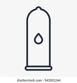 Condom Lubricant Minimal Flat Line Outline Stroke Icon Pictogram Symbol