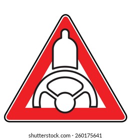 condom on steering wheel sticker on the car (joke)