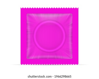 Condom pack on a white background. Vector illustration.