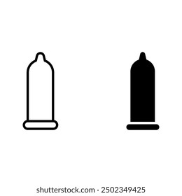 condom package line icon set vector color editable