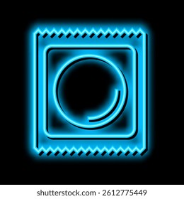 condom package neon light sign vector. condom package illustration
