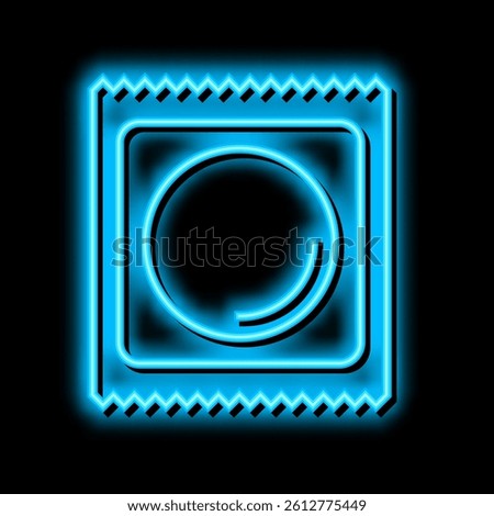 condom package neon light sign vector. condom package illustration