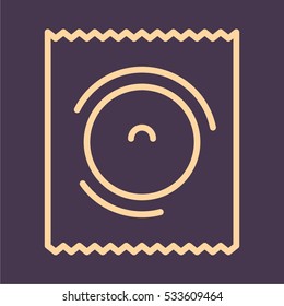 Condom Packaging Minimal Flat Line Outline Stroke Icon Pictogram Symbol