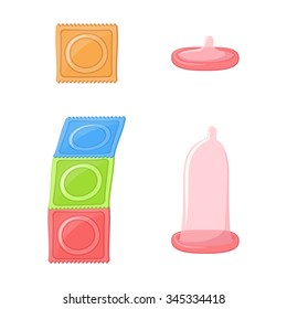 condom painted in a variety of packaged and unpackaged, the use of a condom