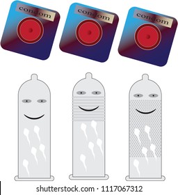 
condom pimple, ribbed with a smile