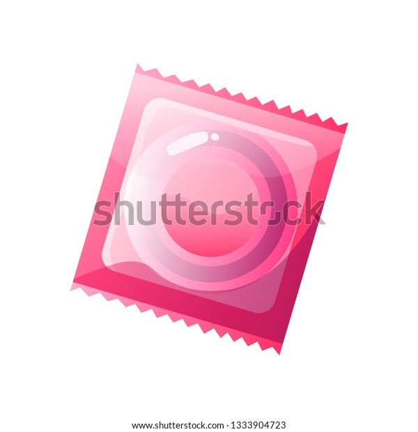 Condom Pink Packaging Safe Sex Isolated Vector De Stock Libre De Regalías 1333904723 2000