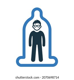 Condom, preservative icon. Simple editable vector design isolated on a white background.