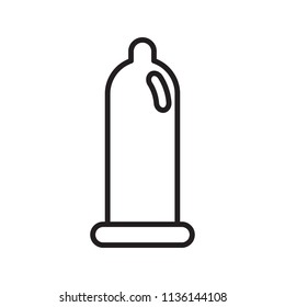 Condom or preservative thin line icon. Vector.
