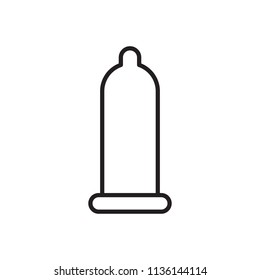 Condón o preservativo icono de línea delgada. Vector.