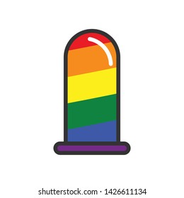 Condom, Pride Month, Same Sex, LGBTQ, Lesbian, Homosexual, Gay Couple modern simple vector icon, symbol