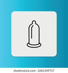 Condom Protection icon. Editable stroke. Vector illustration