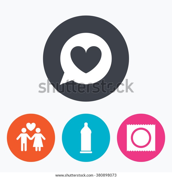 Condom Safe Sex Icons Lovers Couple Stock Vector Royalty Free 3053