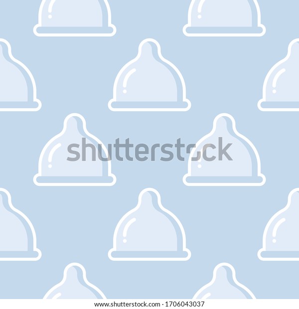 Condom Seamless Pattern Flat Design Stock Vector Royalty Free