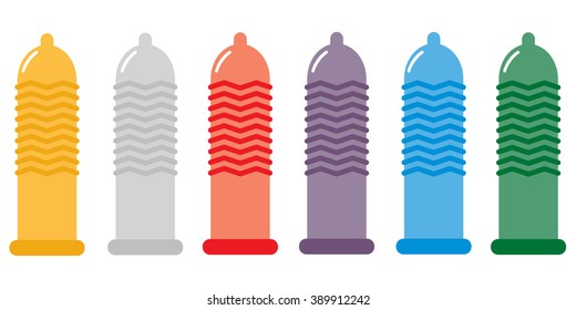 Condom Set Colored Flat Icons On Stock Vector Royalty Free 389912242 Shutterstock 0000