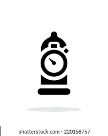 Condom with sex timer icon on white background. Vector illustration.