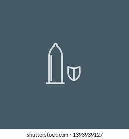 Condom vector icon. Condom concept stroke symbol design. Thin graphic elements vector illustration, outline pattern for your web site design, logo, UI. EPS 10.