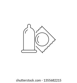 Condom vector icon, outline style, editable stroke