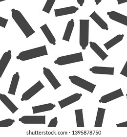 Condom vector icon, protect symbol. Condom illustration seamless pattern on a white background. Layers grouped for easy editing illustration. For your design