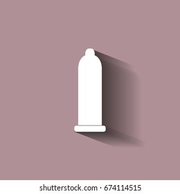 Condom vector icon, protect symbol with shadow design