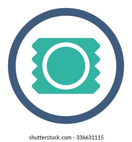 Condom vector icon. Style is bicolor flat rounded symbol, cobalt and cyan colors, rounded angles, white background.