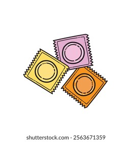 Condom Vector Illustration, Cartoon Condom drawn Vector Image, Vector Image Condoms Vector Image.