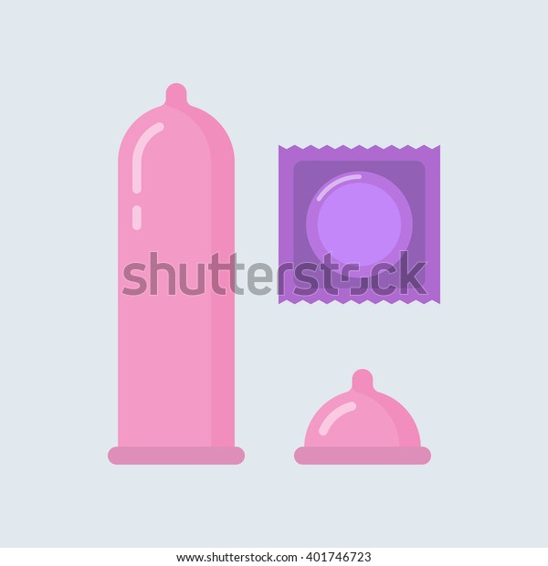 Condom Vector Illustration Contraceptive Method Condom Stock Vector