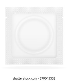 condom in white package vector illustration isolated on background